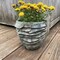 Cement Palm Leaf Planter Grey Washed Indoor Outdoor Plant Pot